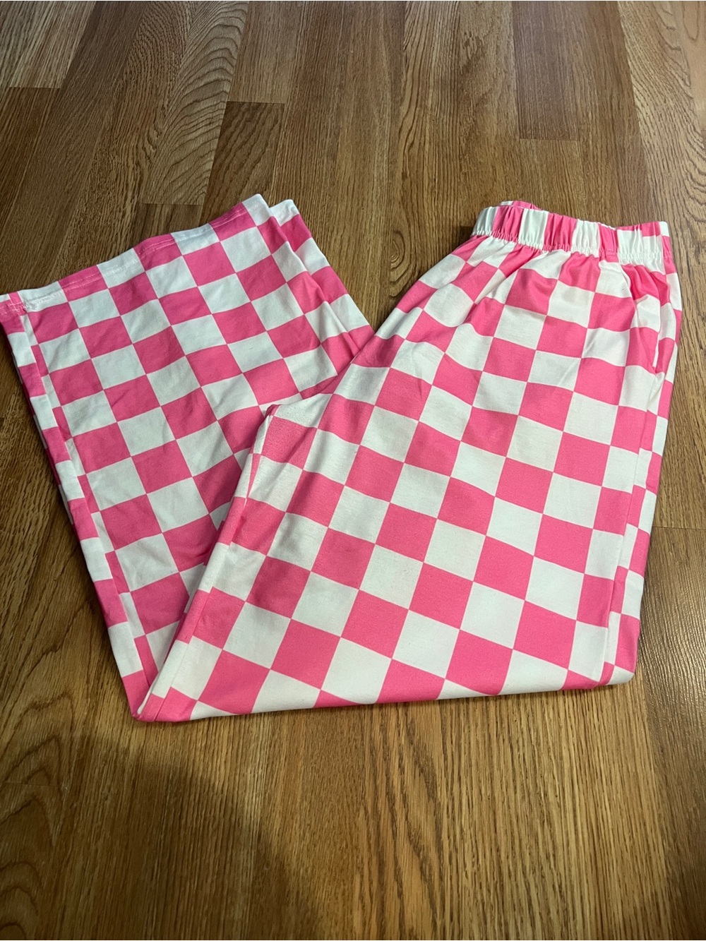 Women Pink Checkerboard Pants